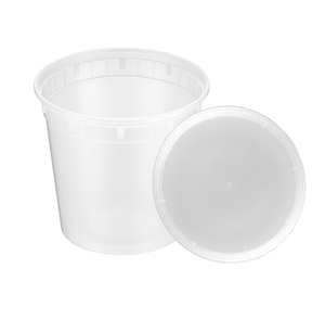 Tiya Factory 24oz Contenedores de alimentos de plástico desechables a prueba de fugas con tapas Contenedores de alimentos delicatessen de PP transparentes apilables - Product Image 4