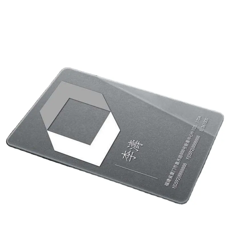 चीन कारखाने कस्टम मुद्रण के साथ व्यापार कार्ड लोगो छोटे पारदर्शी पीवीसी व्यापार कार्ड