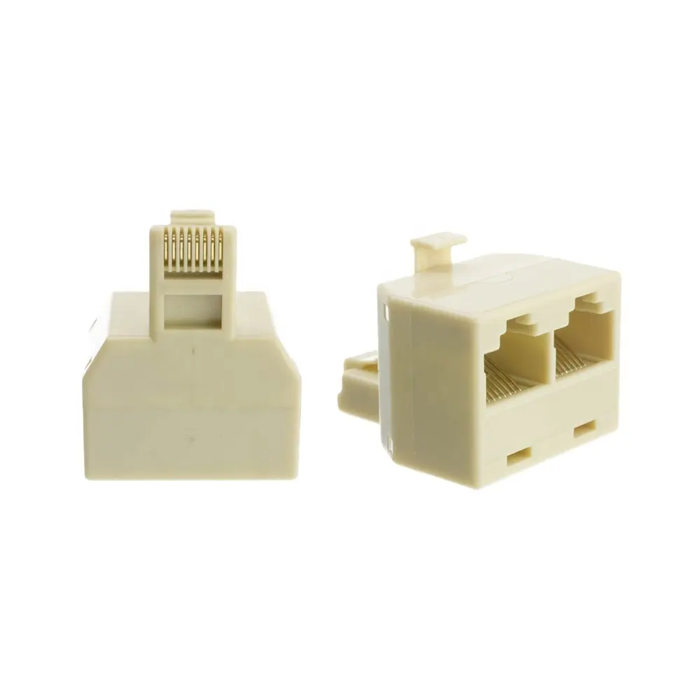 RJ45 Plug to 2-RJ45Jack Adaptador Modular T Adaptador RJ45 Splitter