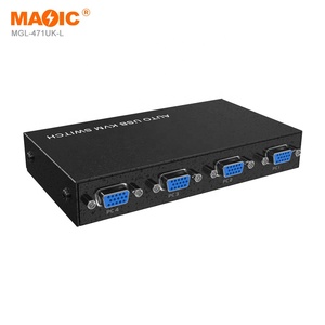 VGA KVM交换机4进1出4端口VGA USB KVM交换机4X1电脑笔记本电视显示器自动USB KVM交换机