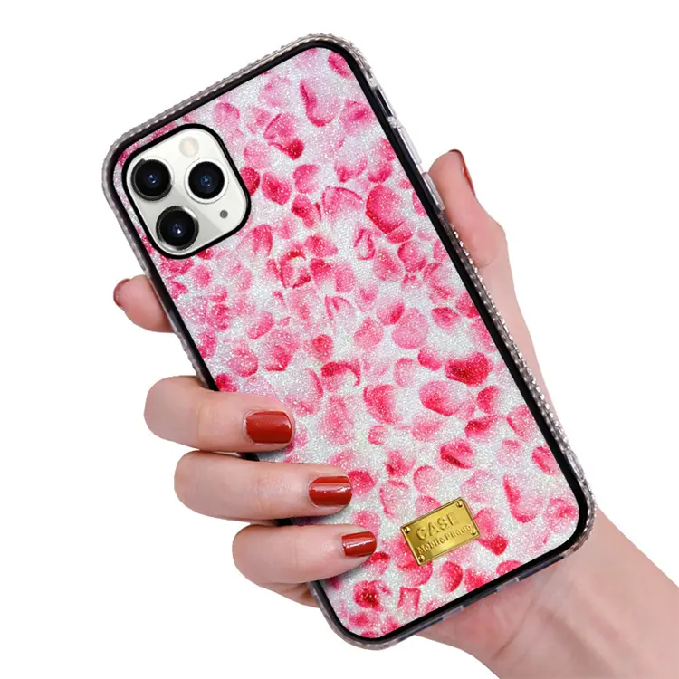 블링 다이아몬드 프레임 TPU + PC 휴대 전화 케이스 아이폰 삼성 s10 s20 와 함께 가장 저렴한 럭셔리 꽃잎 반짝이 조수 지연