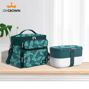 Juego de fiambreras Tiffin de forma rectangular con bolsa Contenedor de almacenamiento de alimentos de PP y saco de transporte - Product Image 1