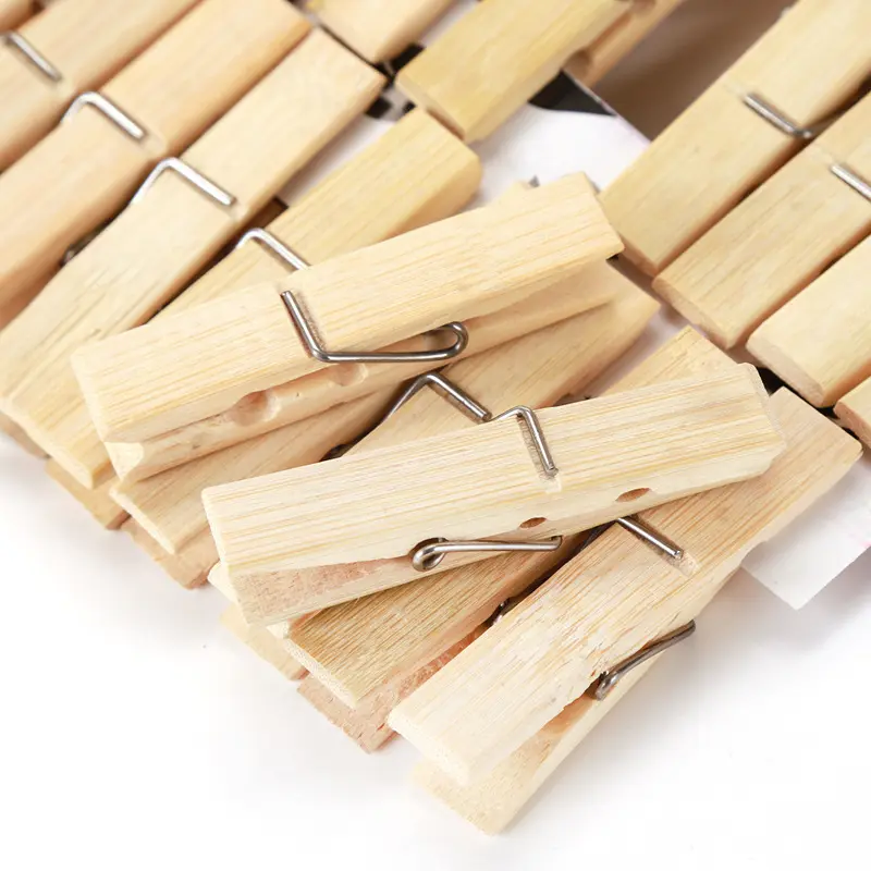 7.2*1.2 cm household multi-function bamboo wooden table cloth clips for clothing