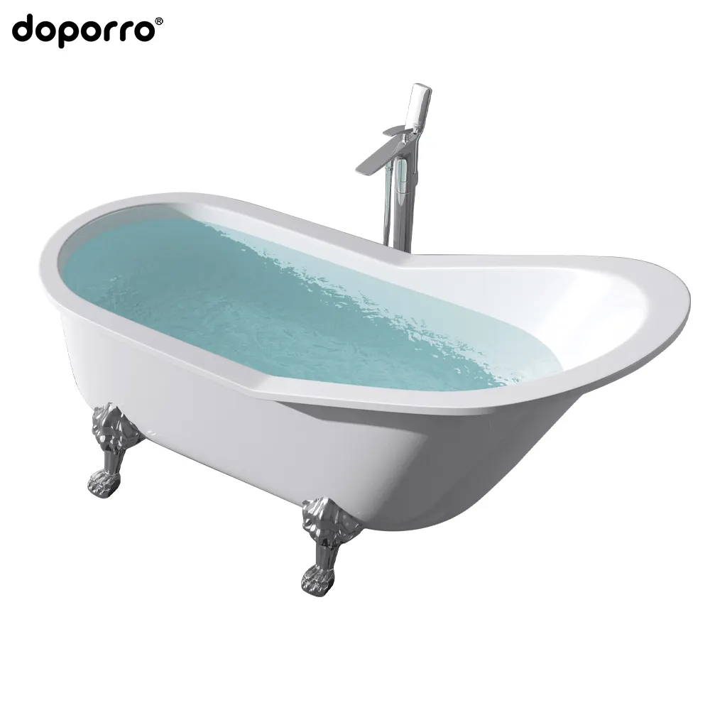 Baignoire classique en acrylique pour adultes, autoportante, autoportante, facile à tremper, pour hôtel