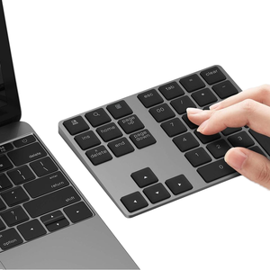 Teclado numérico ABS Bluetooth, teclado numérico inalámbrico recargable de 34 teclas, teclado numérico externo delgado para Macbook MacBook