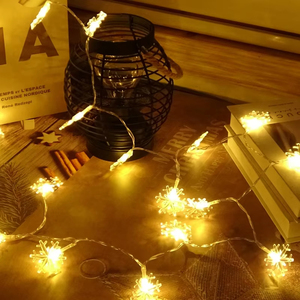 Luces de Navidad LED Copo de nieve Luces de cadena Luces de hadas con pilas para decoraciones de árboles de Navidad - Product Image 6