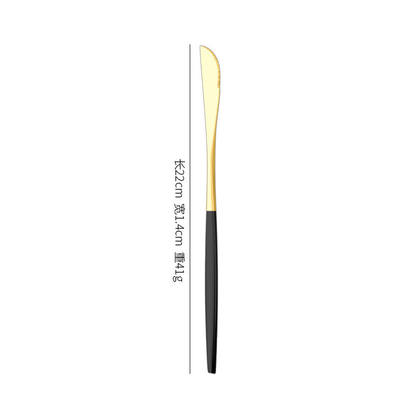 Black gold dining knife