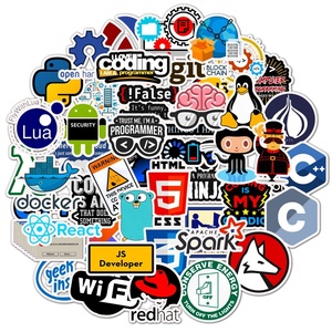 50 Pcs/bag Programmer Software <strong>Programming</strong> Language Stickers