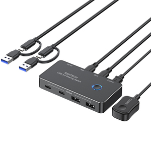 14年直接制造商2进4出10Gbps USB开关适配器，带2根USB/Type-C数据线和遥控器 - Product Image 1