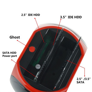 多功能Sata移动硬盘底座IDE2.5/3.5 USB到双磁盘OTB外置硬盘盒带读卡器的USB集线器 - Product Image 3