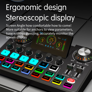 Podcast Mixer StudioサウンドカードオーディオインターフェースマイクキットオーディオインターフェースDjミキサーサウンドカードデスクトップマイク付きSing - Product Image 5