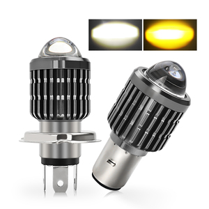 Motosiklet aydınlatma sistemi çift renkli yüksek düşük ışın 4300k 6500k H4 HS1 projektör Lens motosiklet için led farlar - Product Image 1