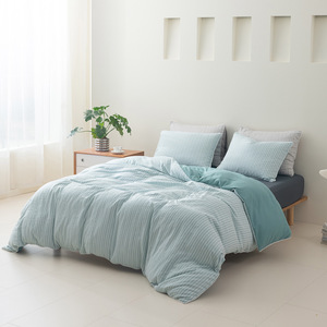 Nhà Máy Tùy Chỉnh Bán Buôn Duvet Cover Set Thiết Kế Mới Ánh Sáng Mềm Mại Ấm Áp Sọc Comforter Bộ Đồ Giường - Product Image 4