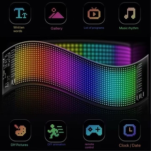 Animazioni programmabili testo Graffiti DIY <span class=keywords><strong>Editor</strong></span> Bluetooth APP Display messaggio flessibile APP ride segno LED segni di luce per auto