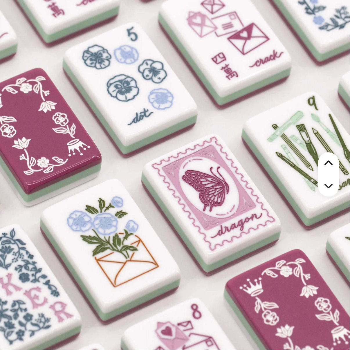 Heirloom deep purple lady acrylic mahjong set
