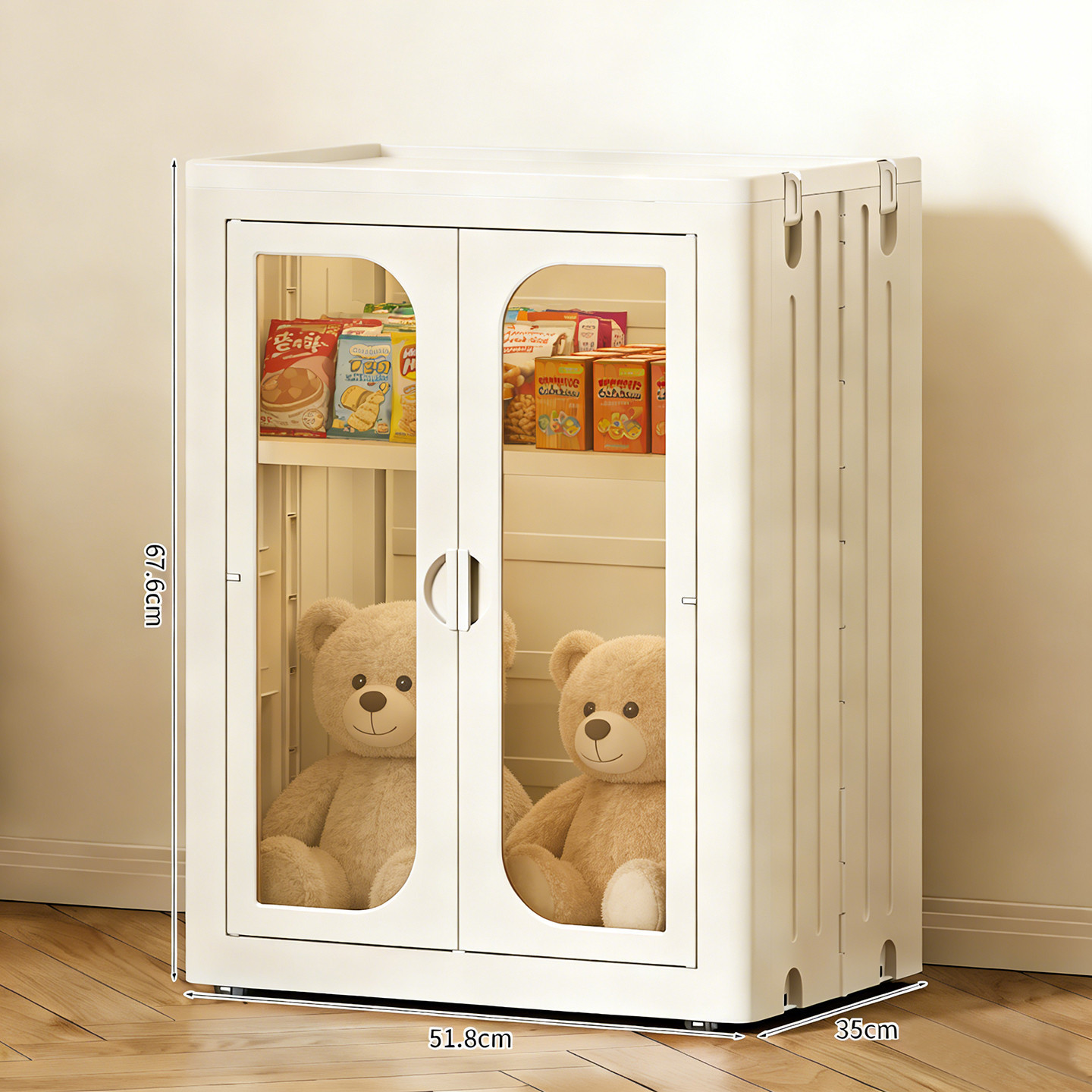 2-tier storage cabinet
