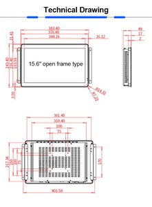 AndroidWifiオールインワンタッチスクリーンオープンフレーム埋め込み15インチタッチスクリーンオールインワンコンピューターPC - Product Image 6