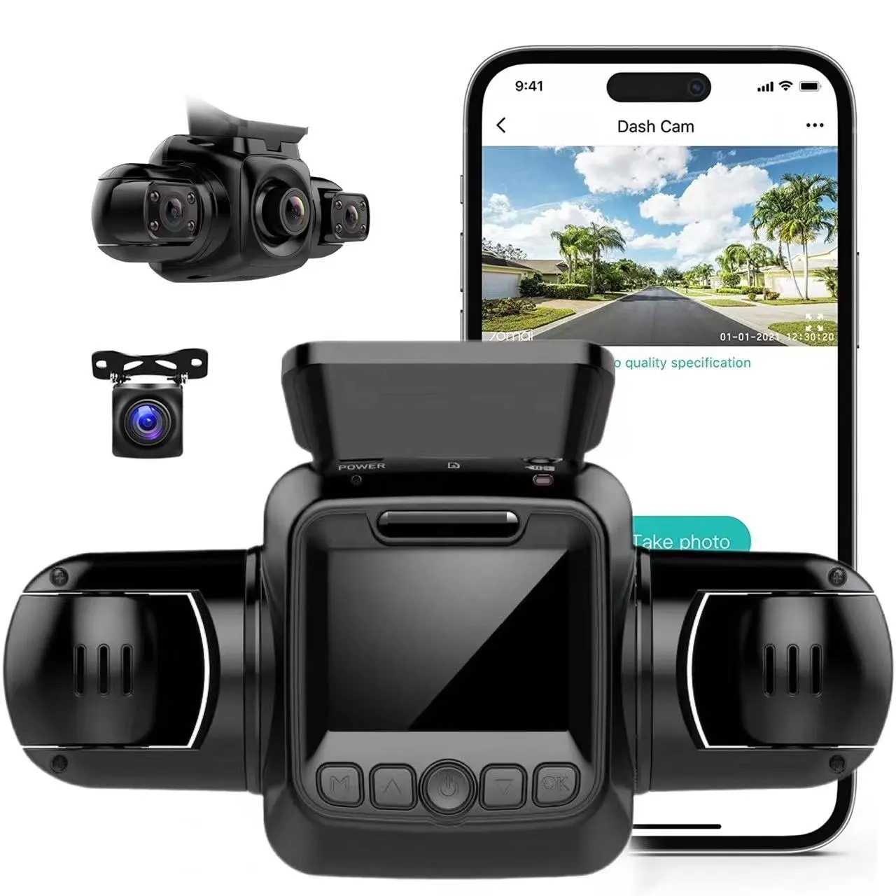REXING 4 telecamere 1080p dash camera car dvr per visione notturna car black box hd 4ch dispositivi di registrazione della telecamera per auto nascosti