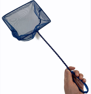 <strong>Plastic</strong> Coated Light Weight Iron Wire Rust-proof Mini Goldfish Polyester square <strong>Soft</strong> Fishing Landing <strong>Net</strong> for Children - Product Image 1