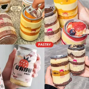 Özelleştirmek logosu çekme halkası kolay açık Pet kutular PET plastik Pet kutular kolay açık çekme halkası kapak Pop Top şeffaf kavanoz kapaklı