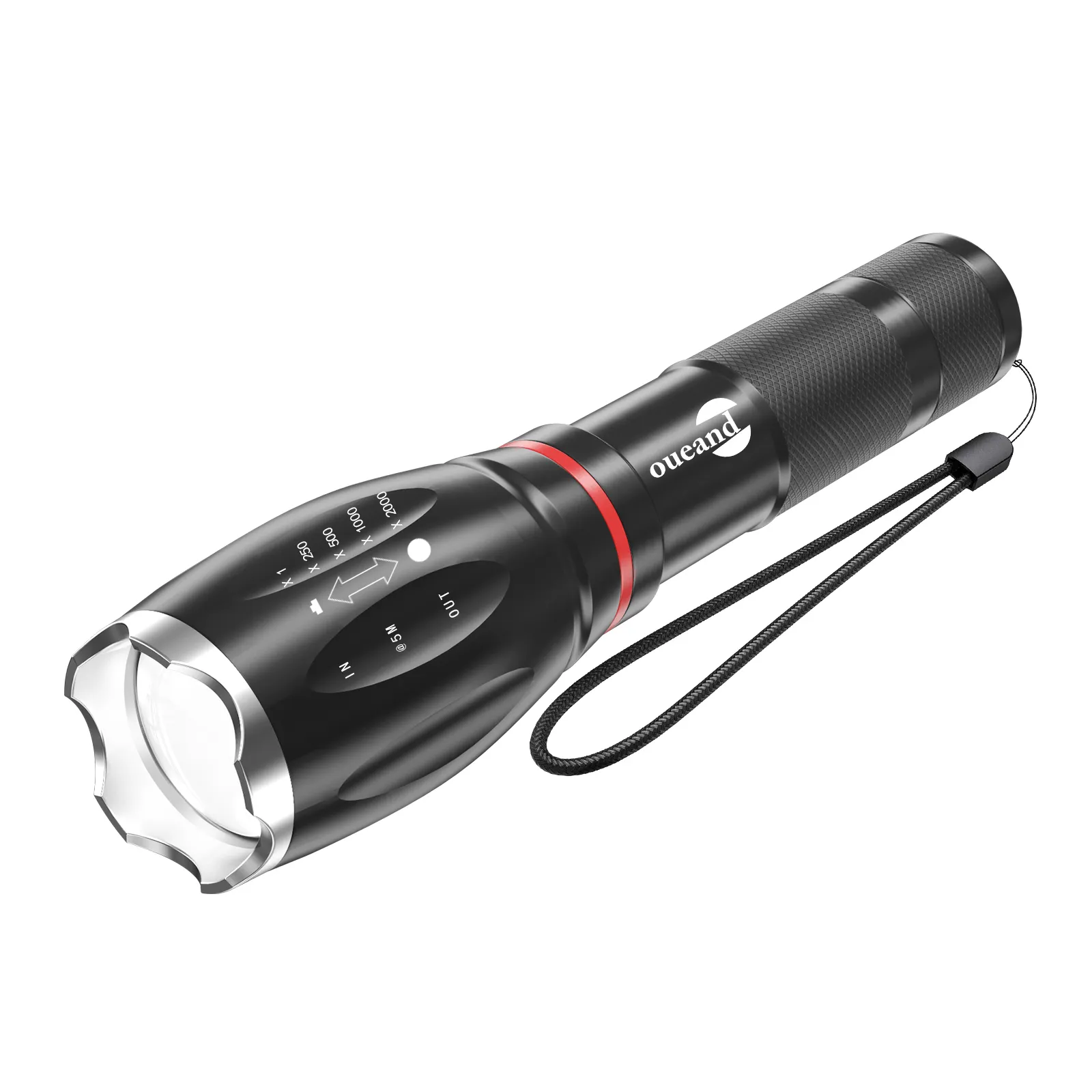 Leistungs starkes helles Camping-LED-Taschenlampen-Blitzlicht Tragbares wiederauf lad bares Taschenlampen-Kit mit USB-Ladegerät