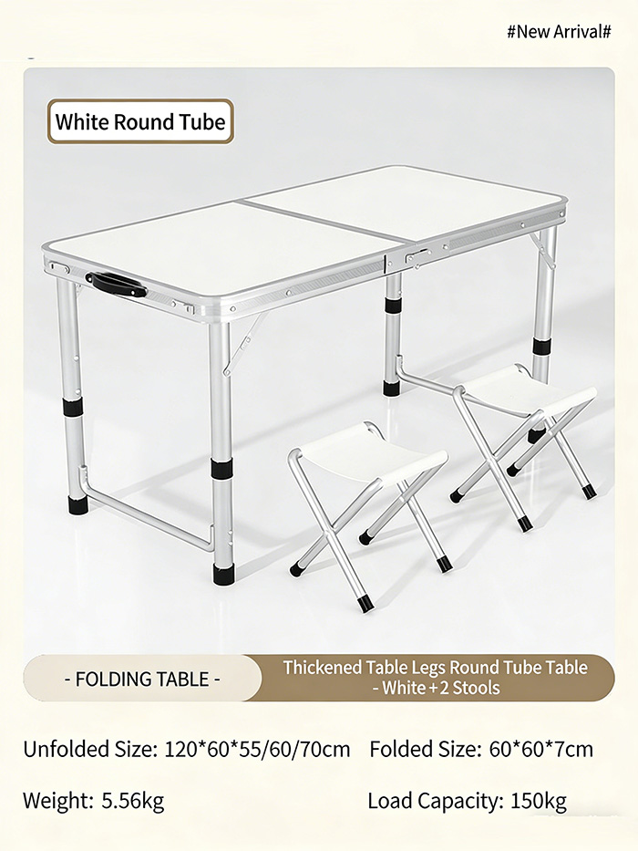 Pieds cylindriques blancs - 2 tabourets pliables