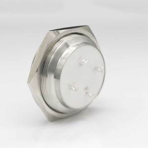 25mm testa rotonda piatta 4pin nuovo tipo momentaneo impermeabile in metallo interruttore a pulsante più corto con luce - Product Image 2