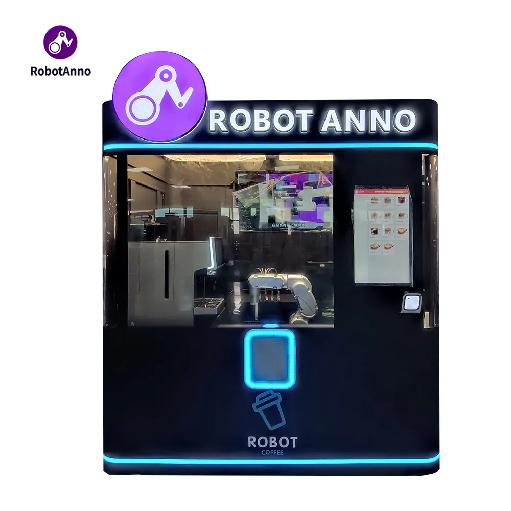6 Axis Robot Coffee Maker Automatic Order Touch Screen Coffee Vending Machine