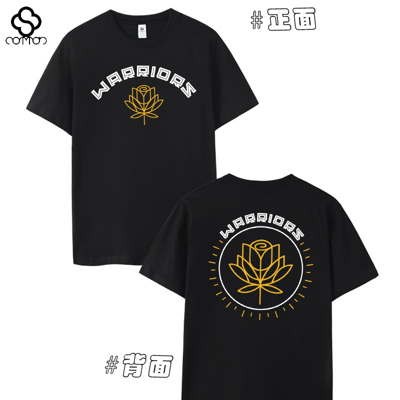 lettering rose flower training suit double-sided black