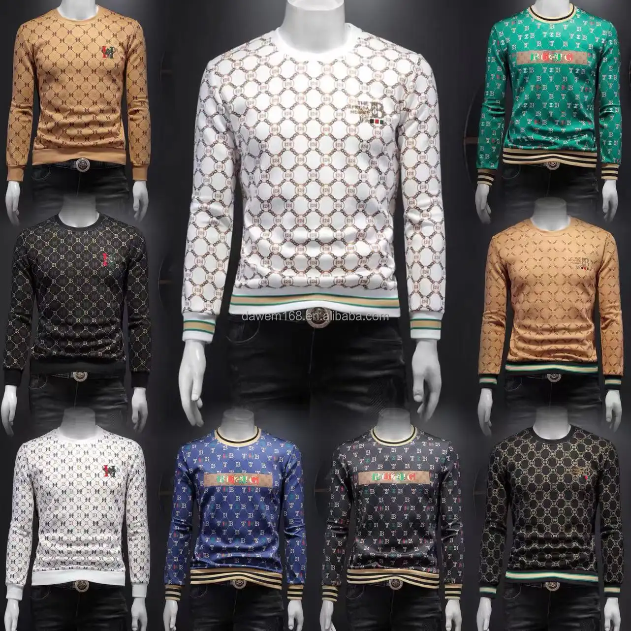 Sweater kerah O pria, sweater benang tebal longgar tren musim gugur musim dingin 2024 untuk remaja sweater rajut