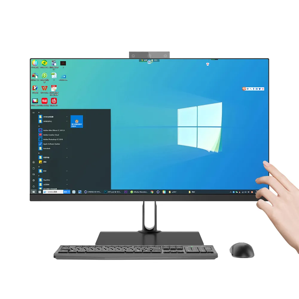 Barato tudo em um pc touch tela 27 polegadas i5 i7 i9 computadores desktop 22 24 polegadas tudo em um ferragens de pc e computador cpu de software