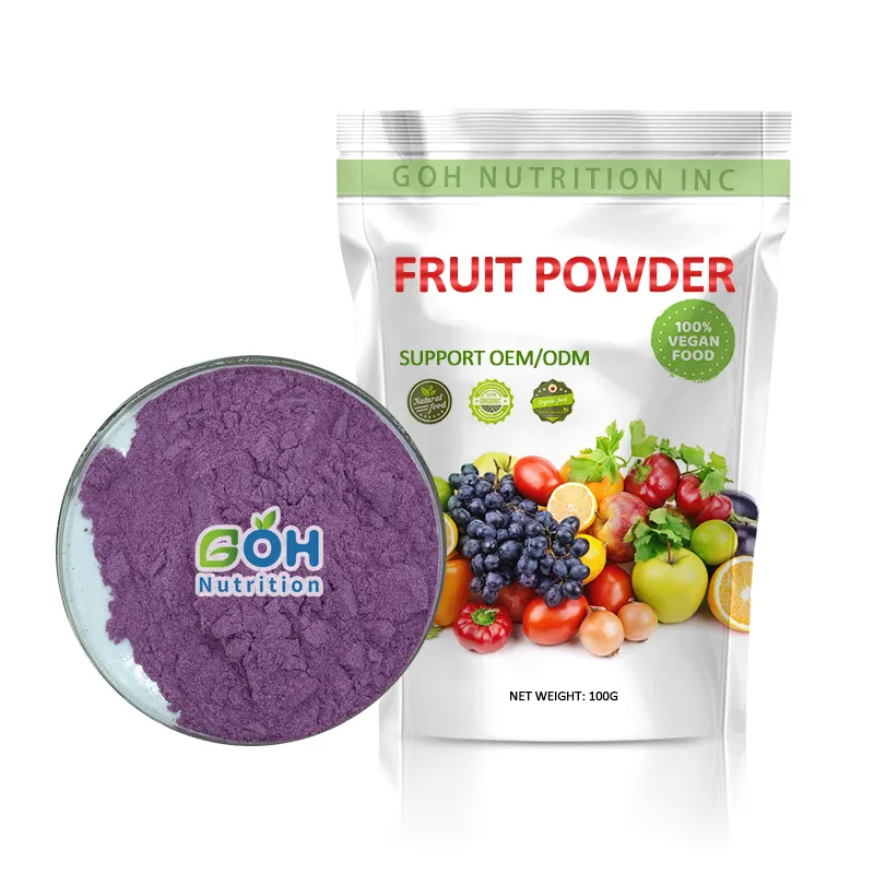 GOH OEM Etiqueta privada Pure Natural Spray Dried/Liofilizado Black Goji Berry Powder Black Wolfberry Powder
