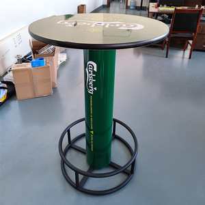 Yeni Modern ucuz açık sayaç gece kulübü Pub Bar üst <span class=keywords><strong>masa</strong></span> tabanı ile özel yuvarlak Metal yüksek Bar masası - Product Image 3