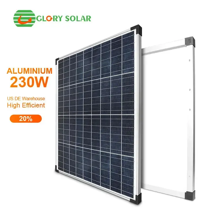 لوحة طاقة شمسية جلوري سولار عالية الجودة أحادية البلورات متعددة البلورات 230 وات و25 وات