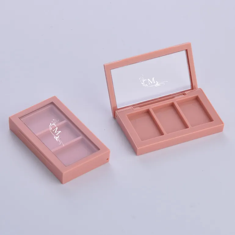 Étui magnétique personnalisé en or Rose, maquillage 3 ombres à paupières, Palette vide, étui en plastique