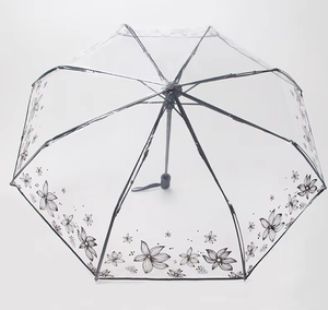 定制标志C形手柄防风倒立伞三重折叠全自动伞可逆透明伞 - Product Image 4