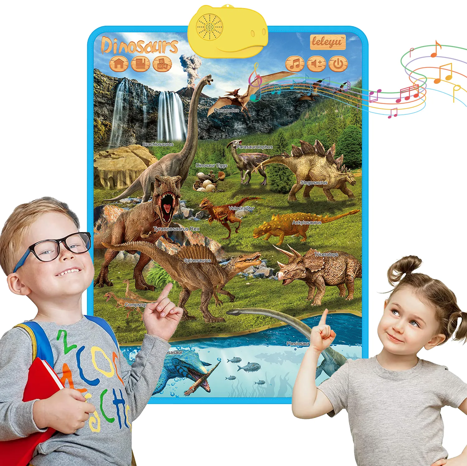 AG01 affiche de jouet éducatif meilleure vente d'amazon apprendre les noms des dinosaures et des faits amusants avec le Mode de jeu et de musique