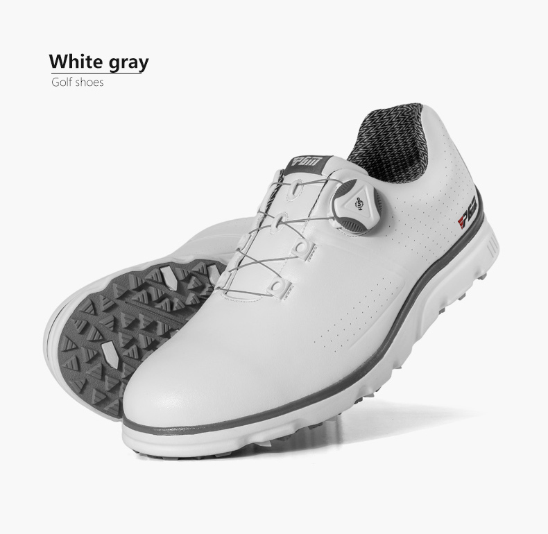 PGM XZ166 white mens golf shoes waterproof spike less golf shoes企业官网