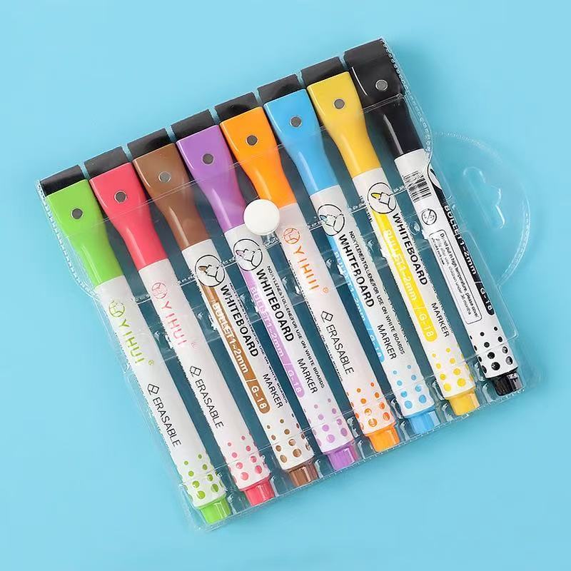 8 piezas de colores en bolsa de PVC