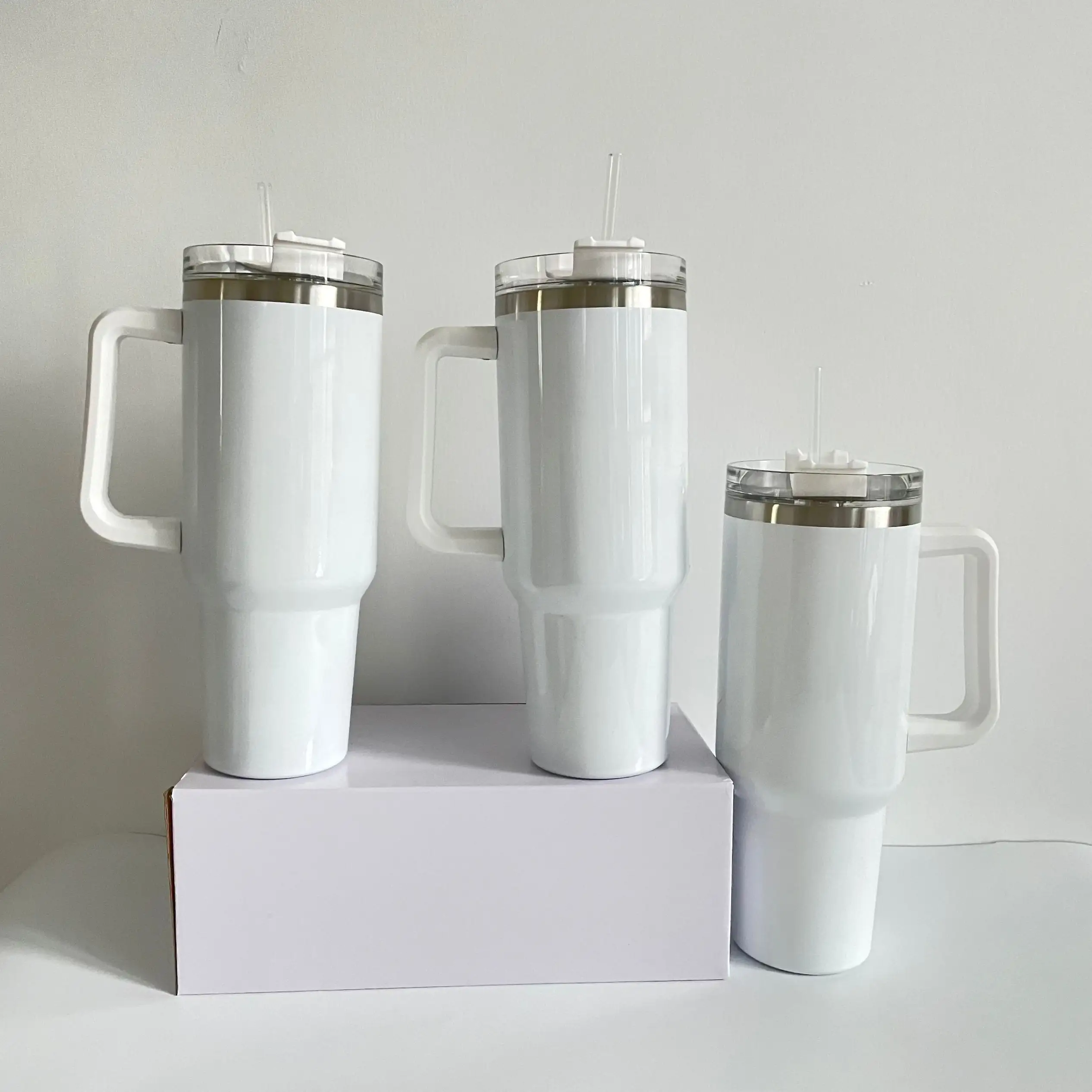 vacuum insulated tumbler stainless steel travel mug 40oz blank sublimation Insulated handle travel Sealed mugs