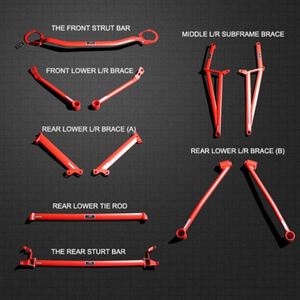 Phía Trước Đua Strut Thanh Tiểu Khung Hệ Thống Treo Tie Thanh Nẹp Khung gầm Tăng Cường Thanh Cho Subaru Impreza 2008-2012 - Product Image 2