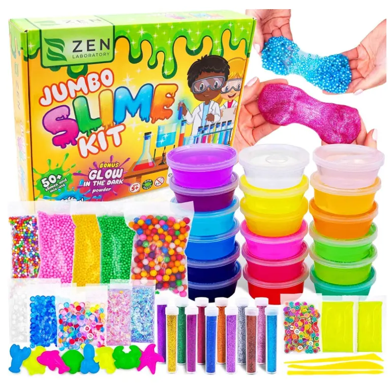 Slime Making Kit for Girls DIY Toys Year Old Girl Gifts Toy for Slime Kits for Boys Kids Easter Basket Stuffers, Glow in Dark Gl