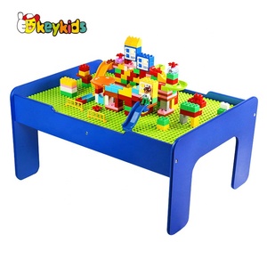 Sesuaikan Mainan Meja Blok Besar Kayu 2 In 1 dengan Penyimpanan W08G298 - Product Image 1