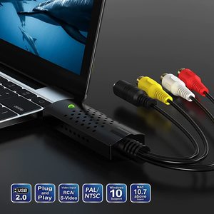 Преобразователь Аудио/видео USB 2,0, преобразователь VHS в цифровой, Карта видеозахвата, преобразователь ТВ в DVD для Mac, ПК - Product Image 5