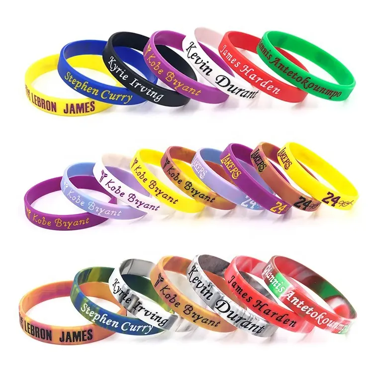 Aangepaste Logo Gepersonaliseerde Siliconen Armbanden Sport Polsband Armband Met Goedkope Prijs