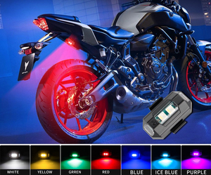 1Pc האוניברסלי <span class=keywords><strong>Led</strong></span> מטוסים Strobe אורות אופנוע אנטי התנגשות אזהרת אור עם USB טעינת 7 צבעים איתות מחוון