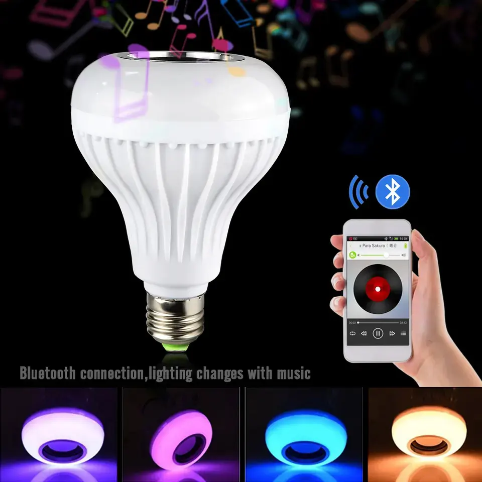 Chzm Gratis Monster 12W E27 Lamp Wifi App B22 Rgb Afstandsbediening Verlichting Muziek Licht Led Smart Lamp