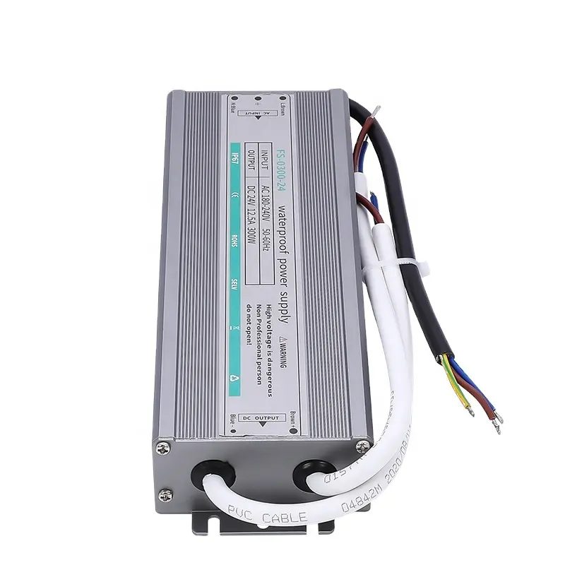 방수 LED 전원 공급 장치 IP67 300W 24V AC DC 스위칭 모드 CE LED 드라이브 전원 공급 장치