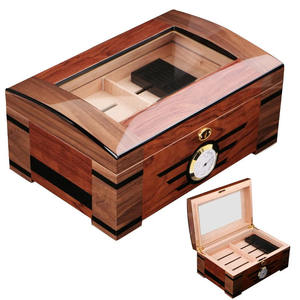 CIGARLOONG Cigar <strong>Humidor</strong> with Hygrometer and Humidifier Holds Approx 100 Cigars Double Compartment Cedar <strong>Humidor</strong> - Product Image 2