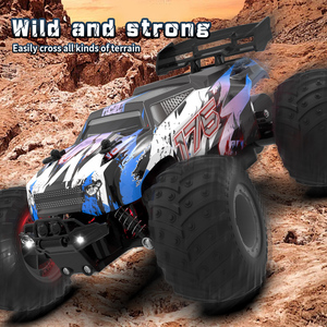High Speed Remote Control Racing Car with Lights 1 18 Scale Big Wheel 2.4GHz Remote Control <strong>Monster</strong> Electric off Road Vehicles - Product Image 2